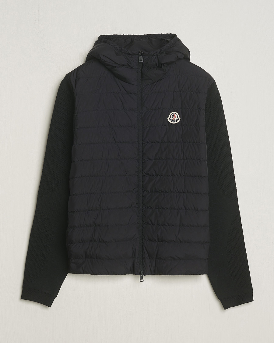 Herre | Trøjer | Moncler | Hooded Hybrid Zip Cardigan Black