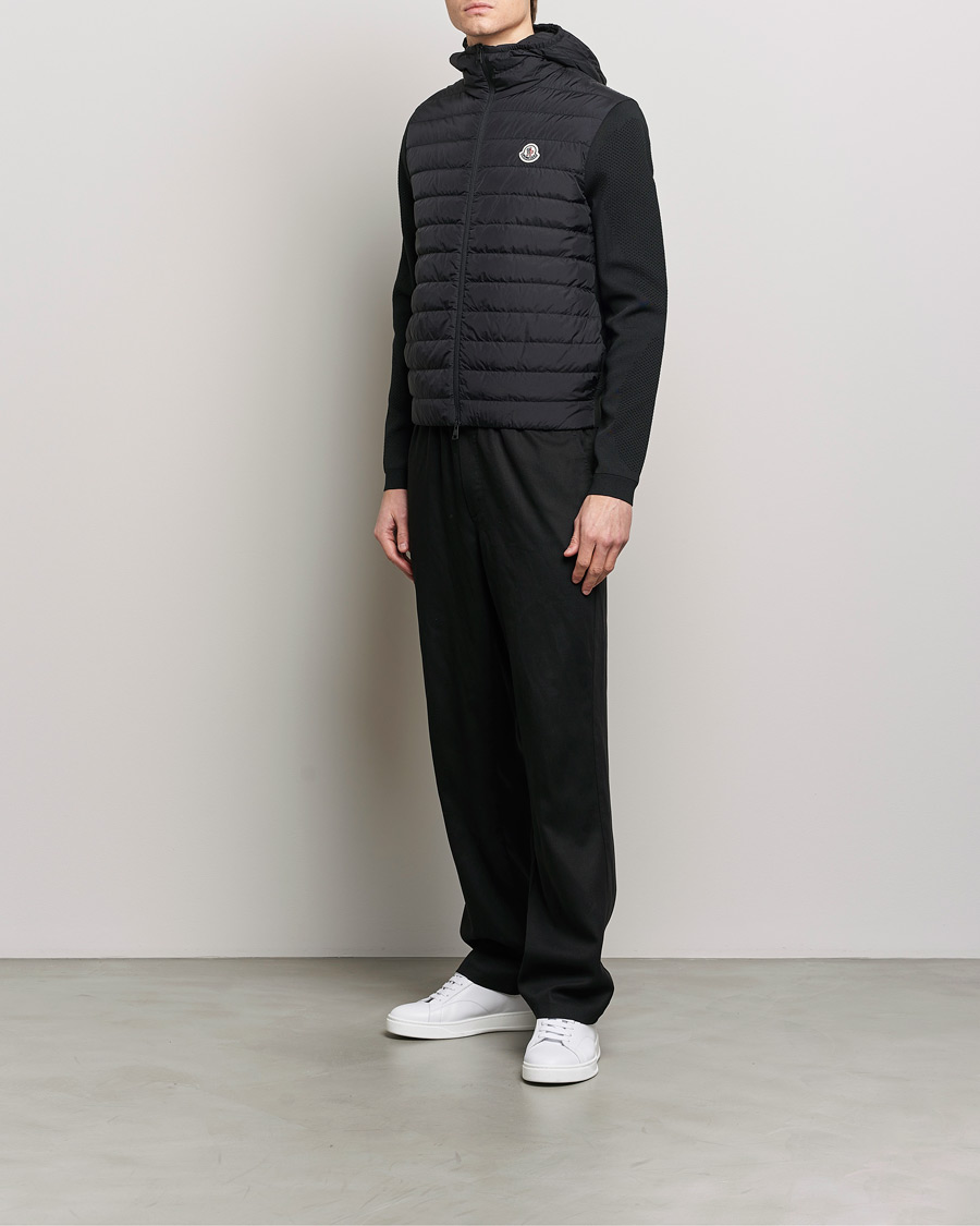 Herre | Trøjer | Moncler | Hooded Hybrid Zip Cardigan Black