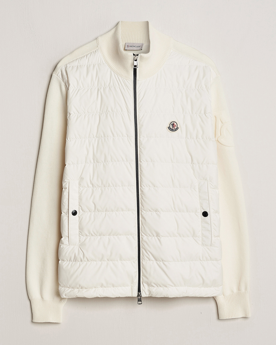 Herre | Trøjer | Moncler | Hybrid Zip Cardigan White