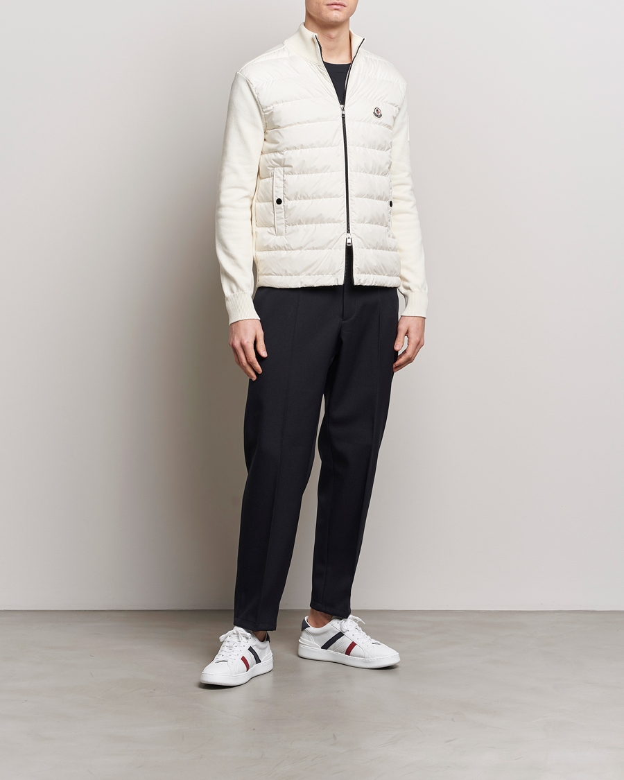 Herre | Trøjer | Moncler | Hybrid Zip Cardigan White