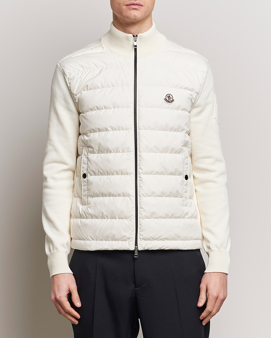 Herre | Cardigans | Moncler | Hybrid Zip Cardigan White