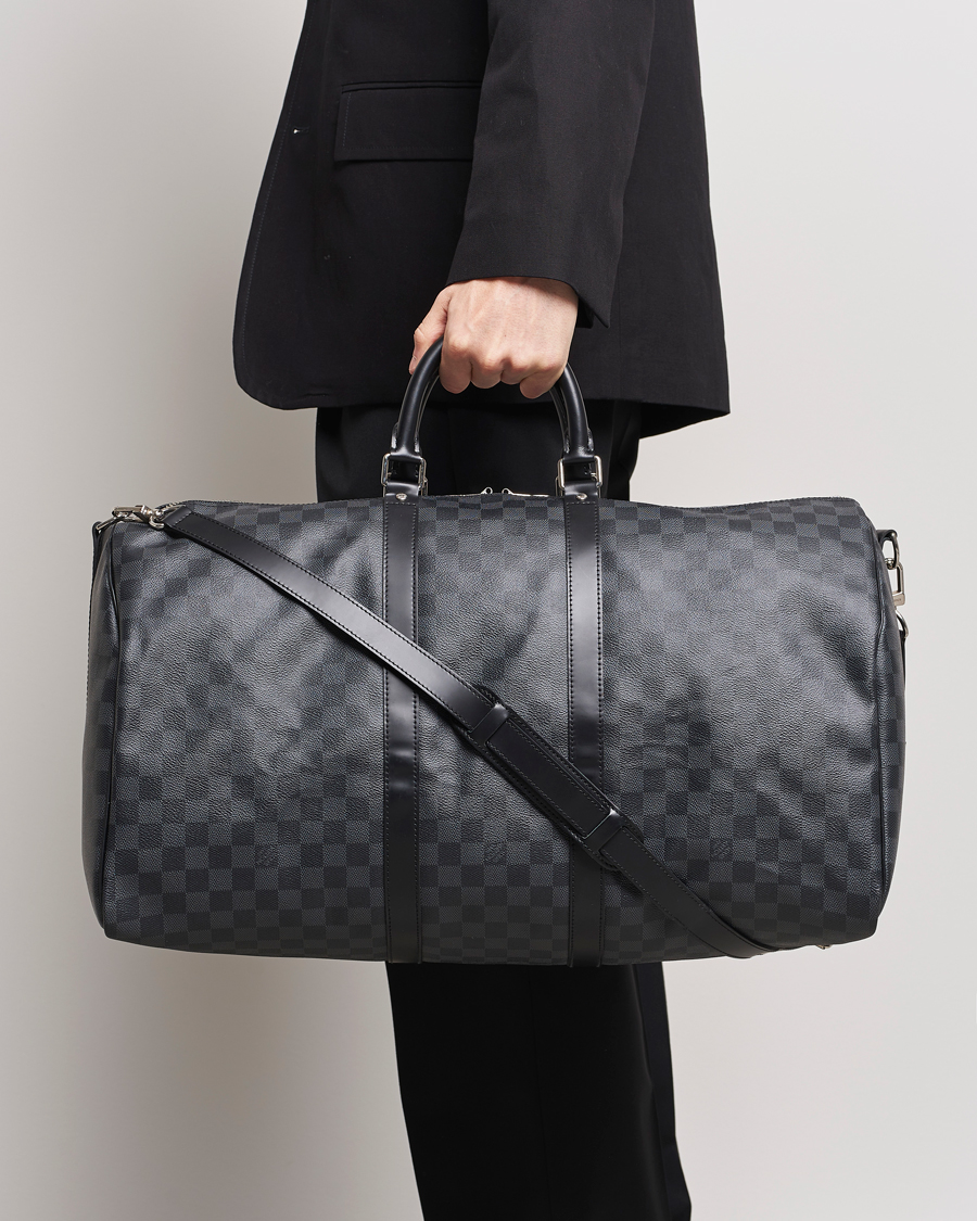 Herre | Louis Vuitton Pre-Owned Keepall Bandoulière 55 Damier Graphite | Louis Vuitton Pre-Owned | Keepall Bandoulière 55 Damier Graphite