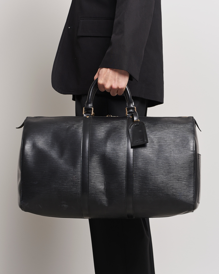 Herre | Louis Vuitton Pre-Owned Keepall 50 Epi Leather Travel Bag Black | Louis Vuitton Pre-Owned | Keepall 50 Epi Leather Travel Bag Black