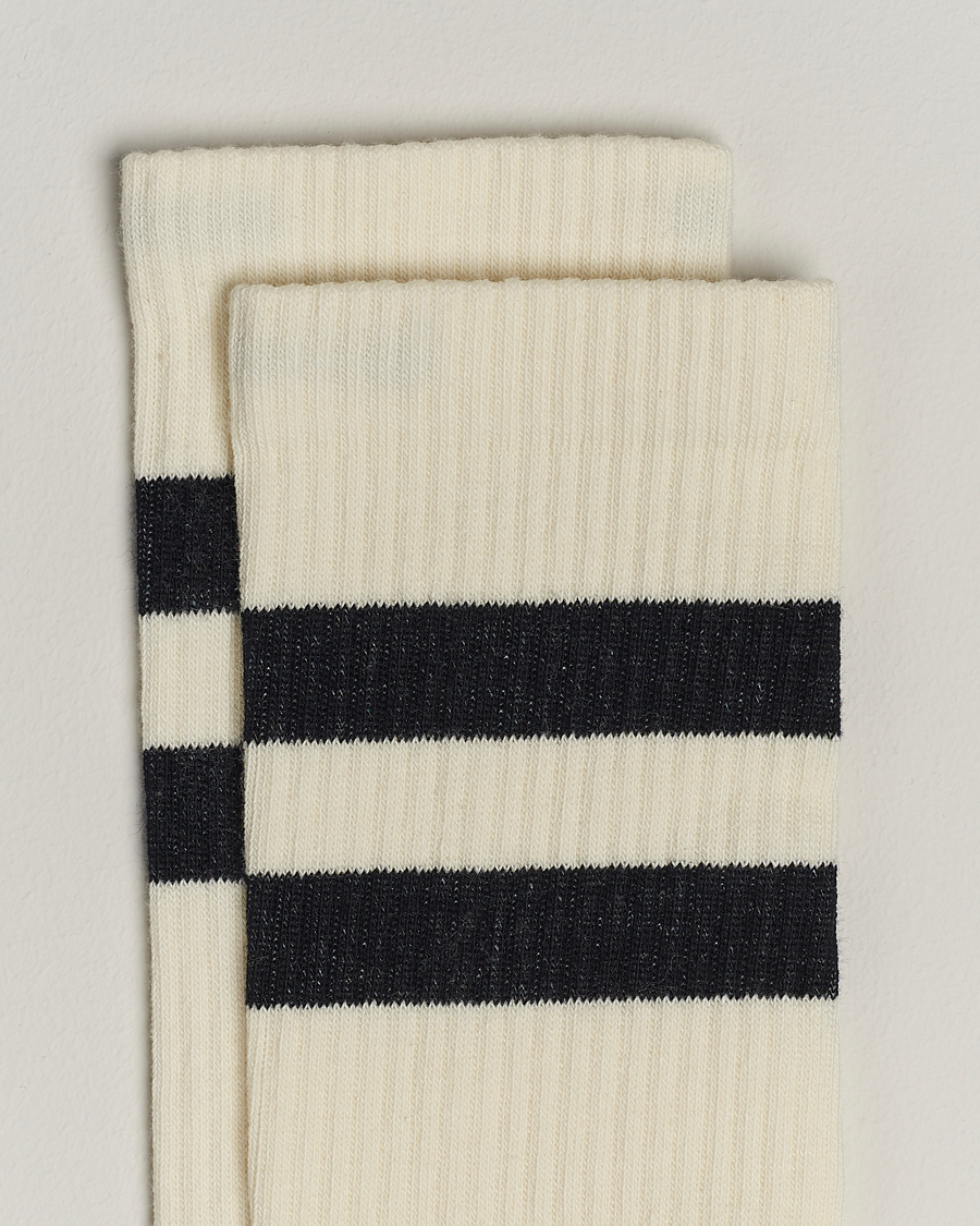 Herre | Undertøj | Sweyd | Two Stripe Cotton Socks White/Black