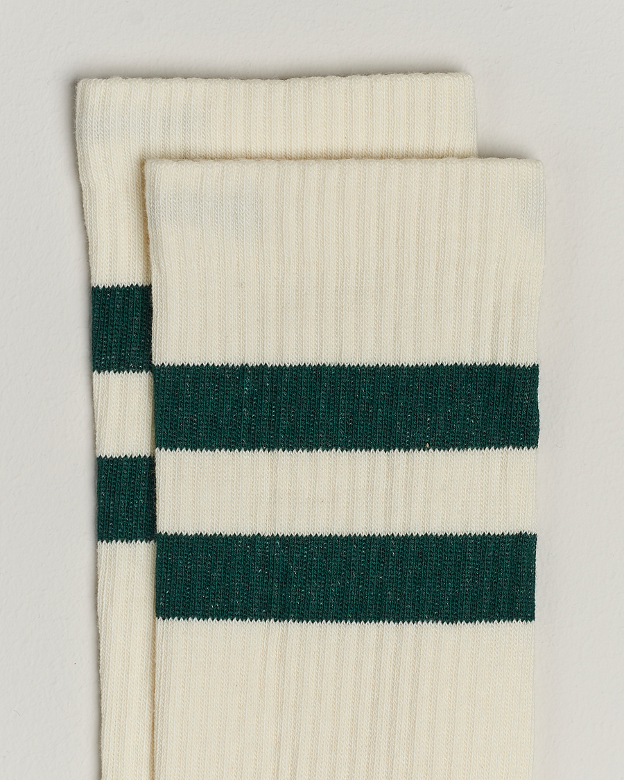 Herre | Undertøj | Sweyd | Two Stripe Cotton Socks White/Green