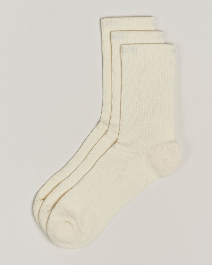 Herre | Undertøj | Sweyd | 3-Pack Crew Cotton Socks White