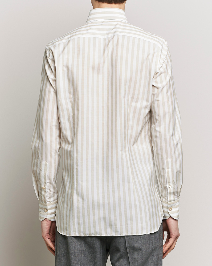 Herre | Skjorter | 100Hands | Striped Cotton Shirt Brown/White