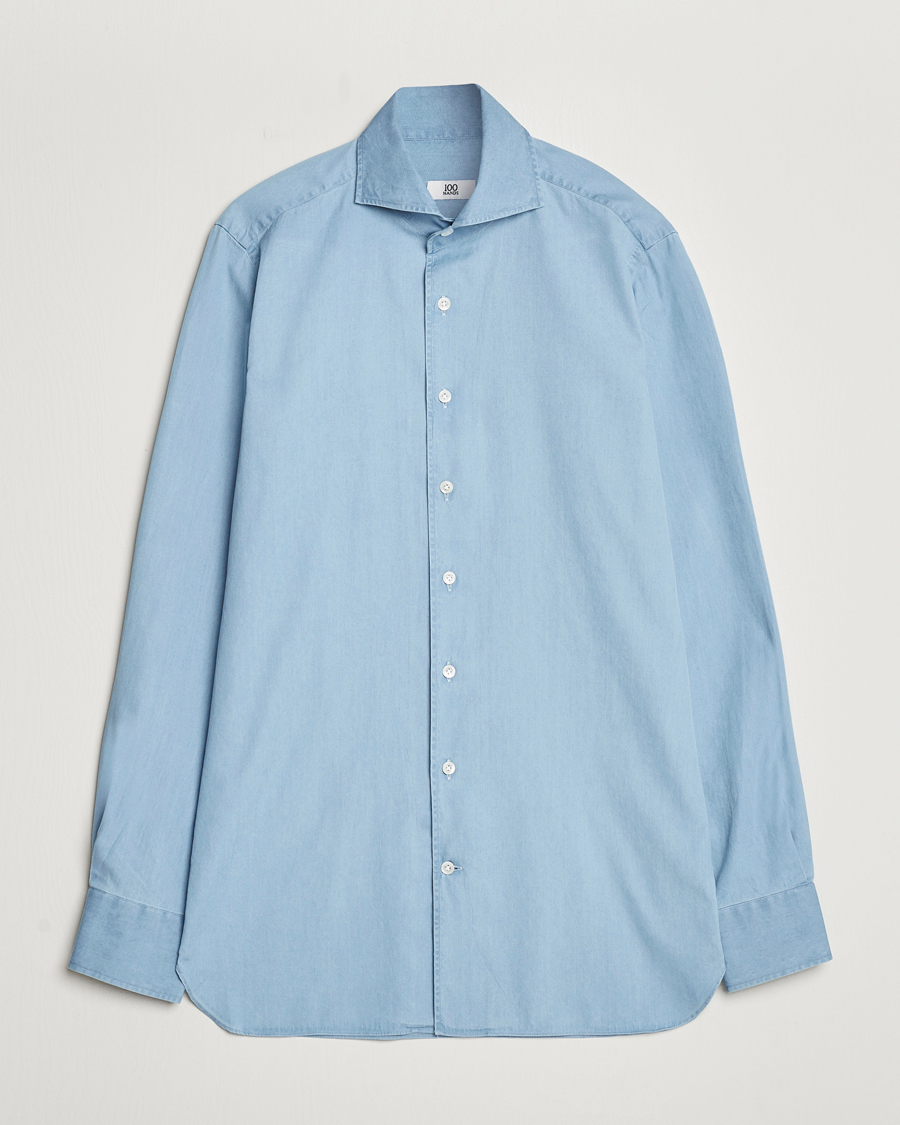 Herre | Skjorter | 100Hands | Ice Wash Denim Shirt Light Blue