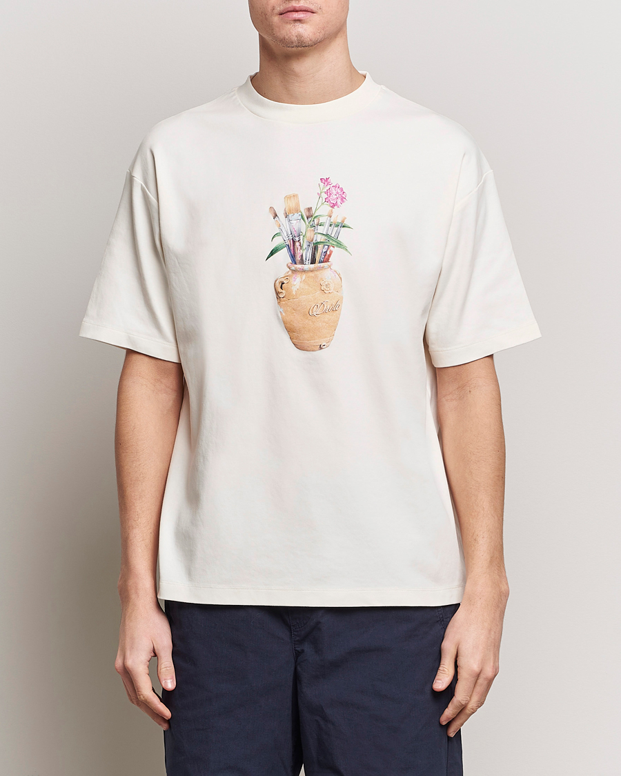 Herre | Kortærmede t-shirts | Drôle de Monsieur | Pinceaux T-Shirt Cream