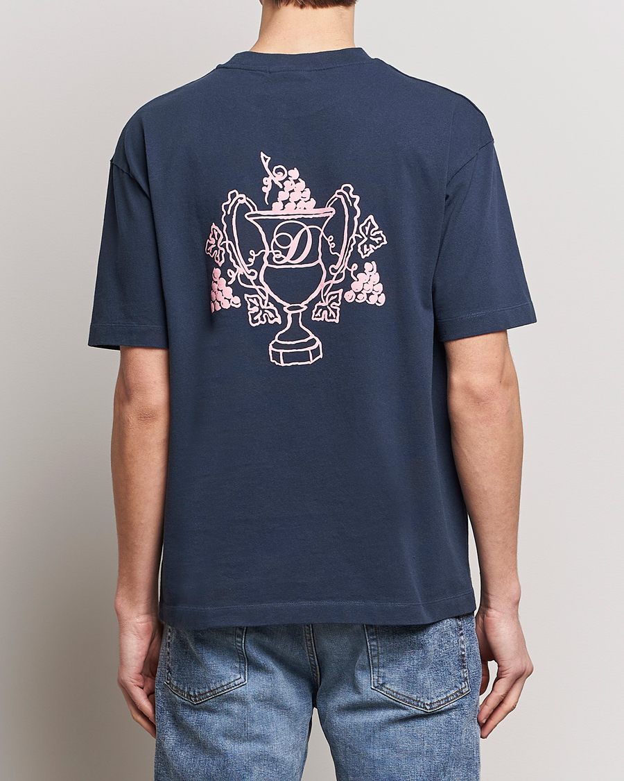 Herre | T-Shirts | Drôle de Monsieur | Blason Embroidered T-Shirt Midnight Blue