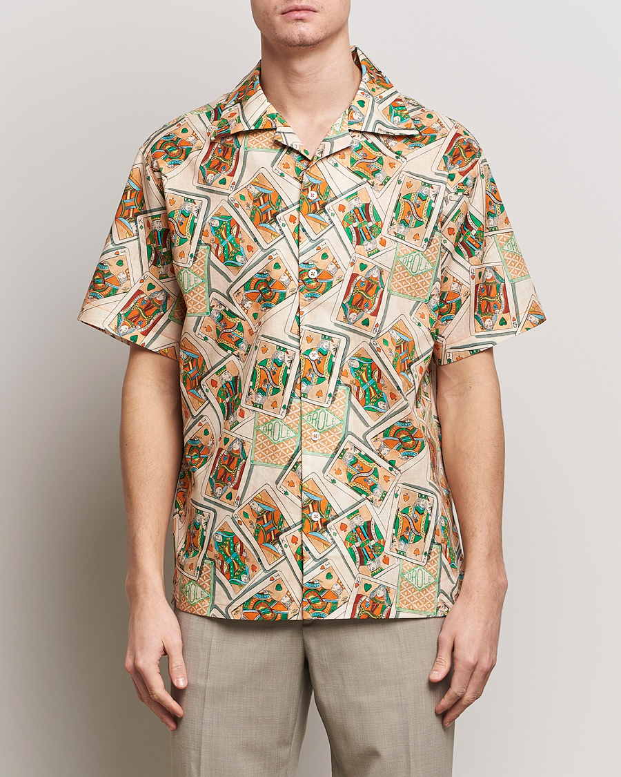 Herre | Kortærmede skjorter | Drôle de Monsieur | Jeu De Cartes Camp Shirt Peach