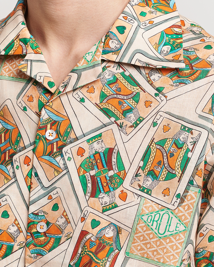 Herre | Skjorter | Drôle de Monsieur | Jeu De Cartes Camp Shirt Peach