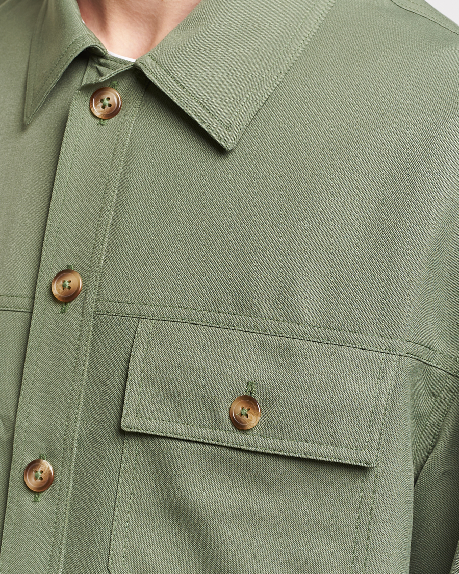 Herre | Skjorter | Drôle de Monsieur | Wool Overshirt Khaki