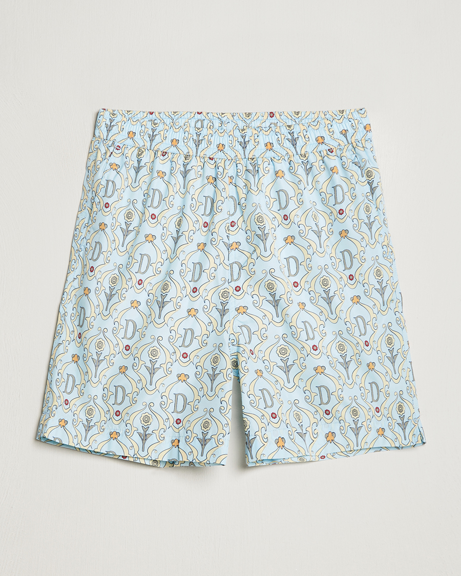 Herre | Badebukser | Drôle de Monsieur | Ornaments Swim Shorts Light Blue