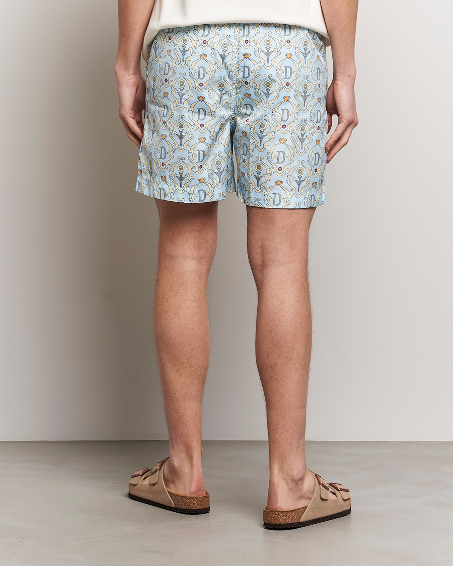 Herre | Badebukser | Drôle de Monsieur | Ornaments Swim Shorts Light Blue