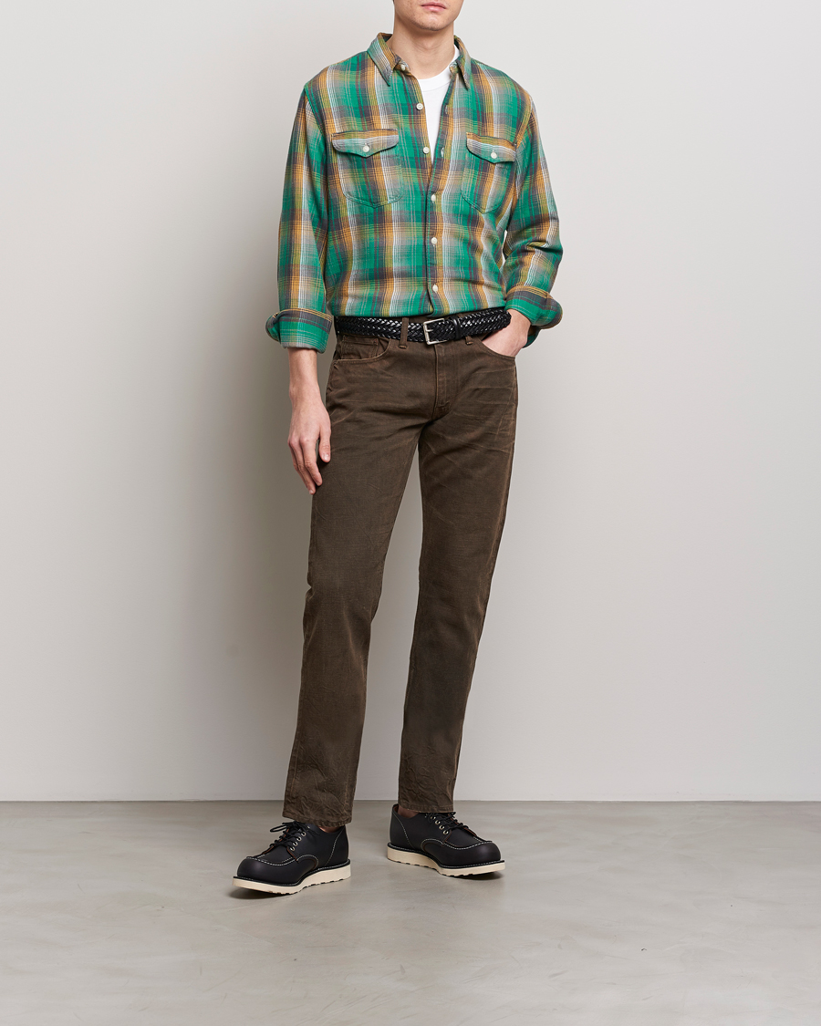 Herre | Jeans | RRL | Slim Fit 5-Pocket Denim Distressed Brown Wash