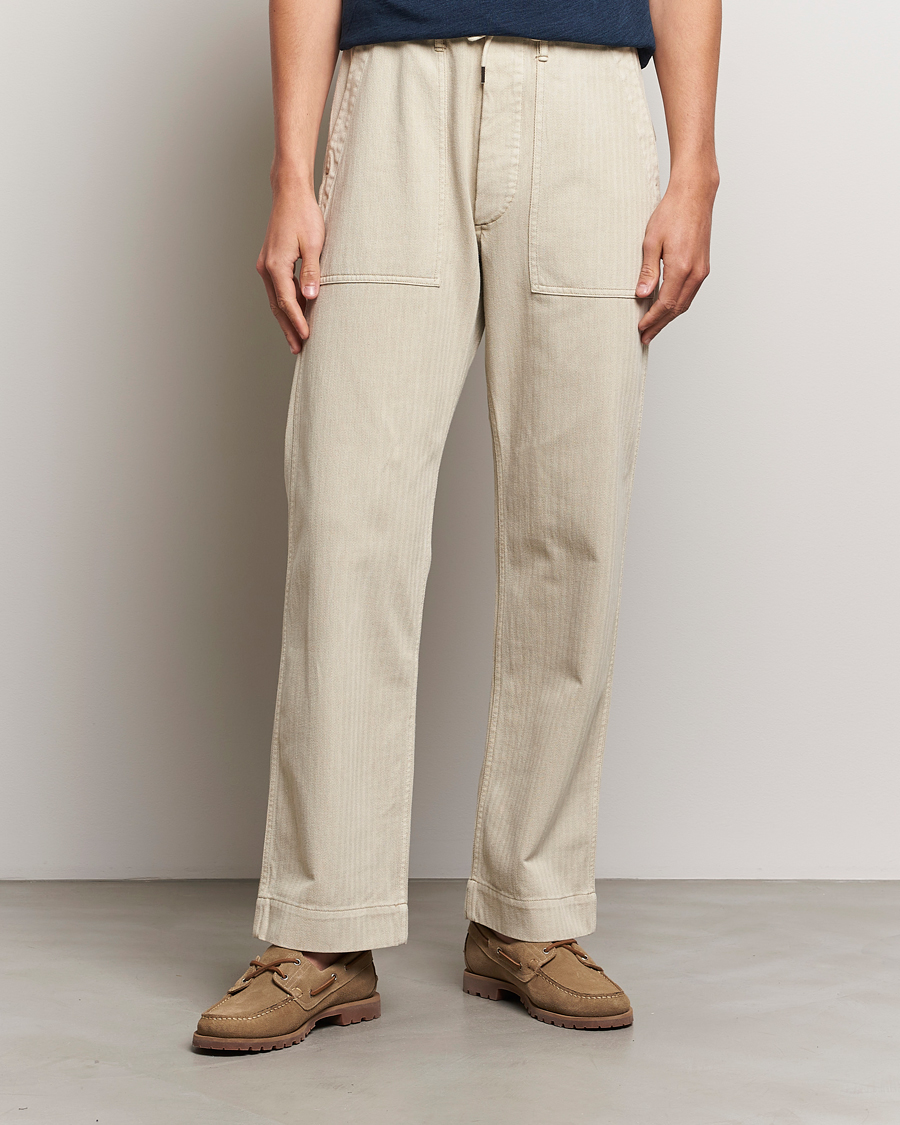 Herre | Nyheder | RRL | Wilton Herringbone Surplus Pants Off White