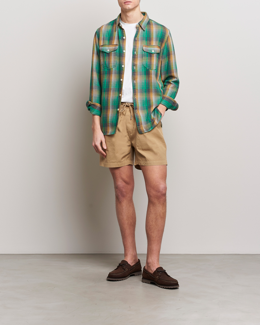 Herre | Skjorter | RRL | Preston Double Pocket Shirt Green/Yellow