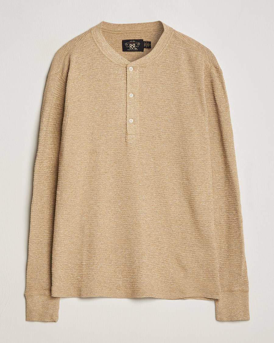 Herre | Trøjer | RRL | Long Sleeve Henley Tan Heather