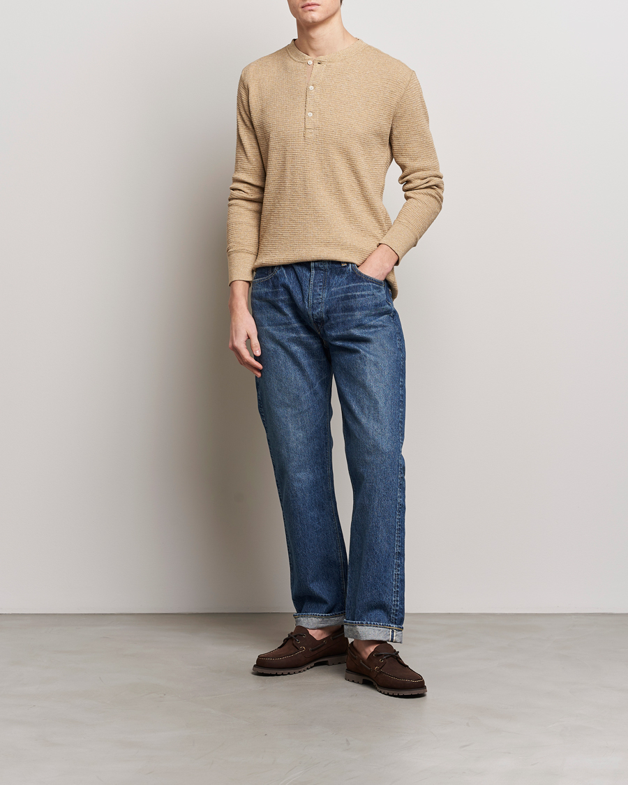 Herre | Trøjer | RRL | Long Sleeve Henley Tan Heather