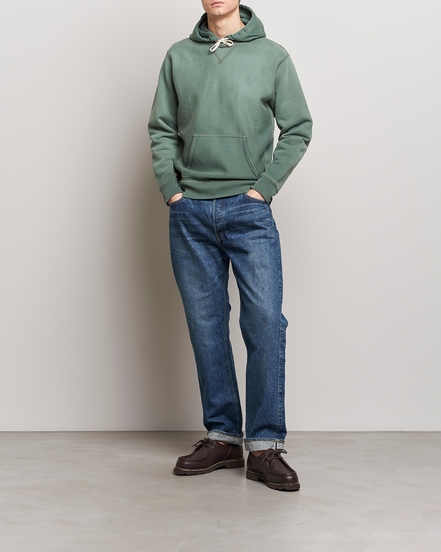 Herre | Trøjer | RRL | Hooded Sweatshirt Collegiate Green