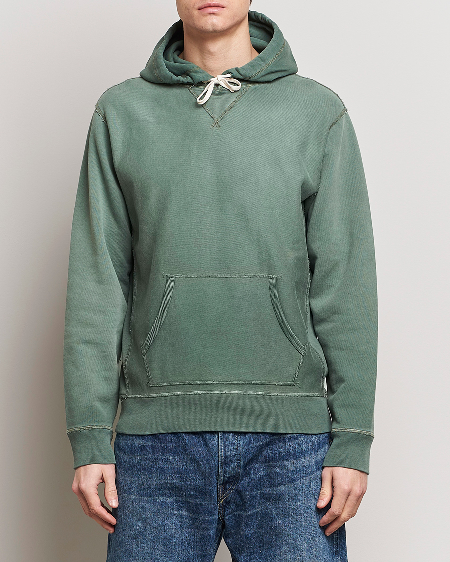 Herre | Udsalg tøj | RRL | Hooded Sweatshirt Collegiate Green