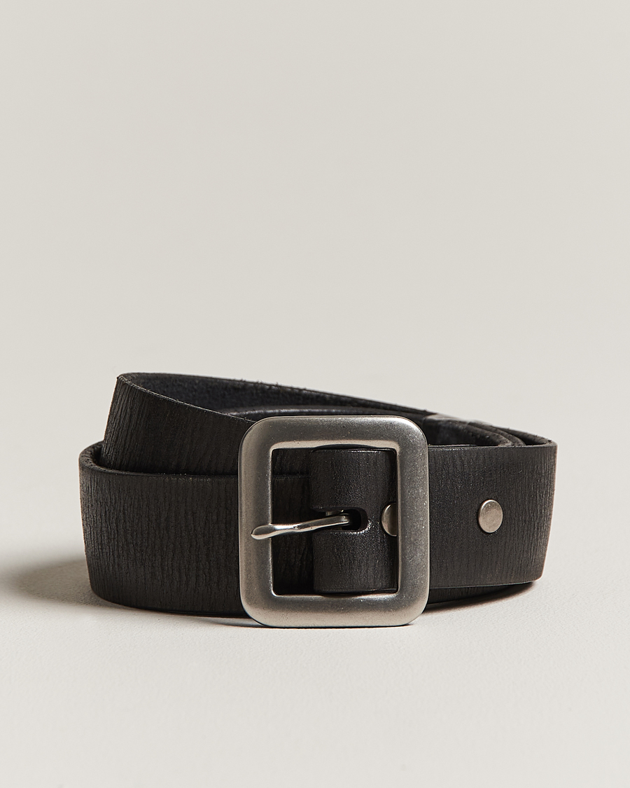 Herre | RRL Tumbled Leather Belt Vintage Black | RRL | Tumbled Leather Belt Vintage Black