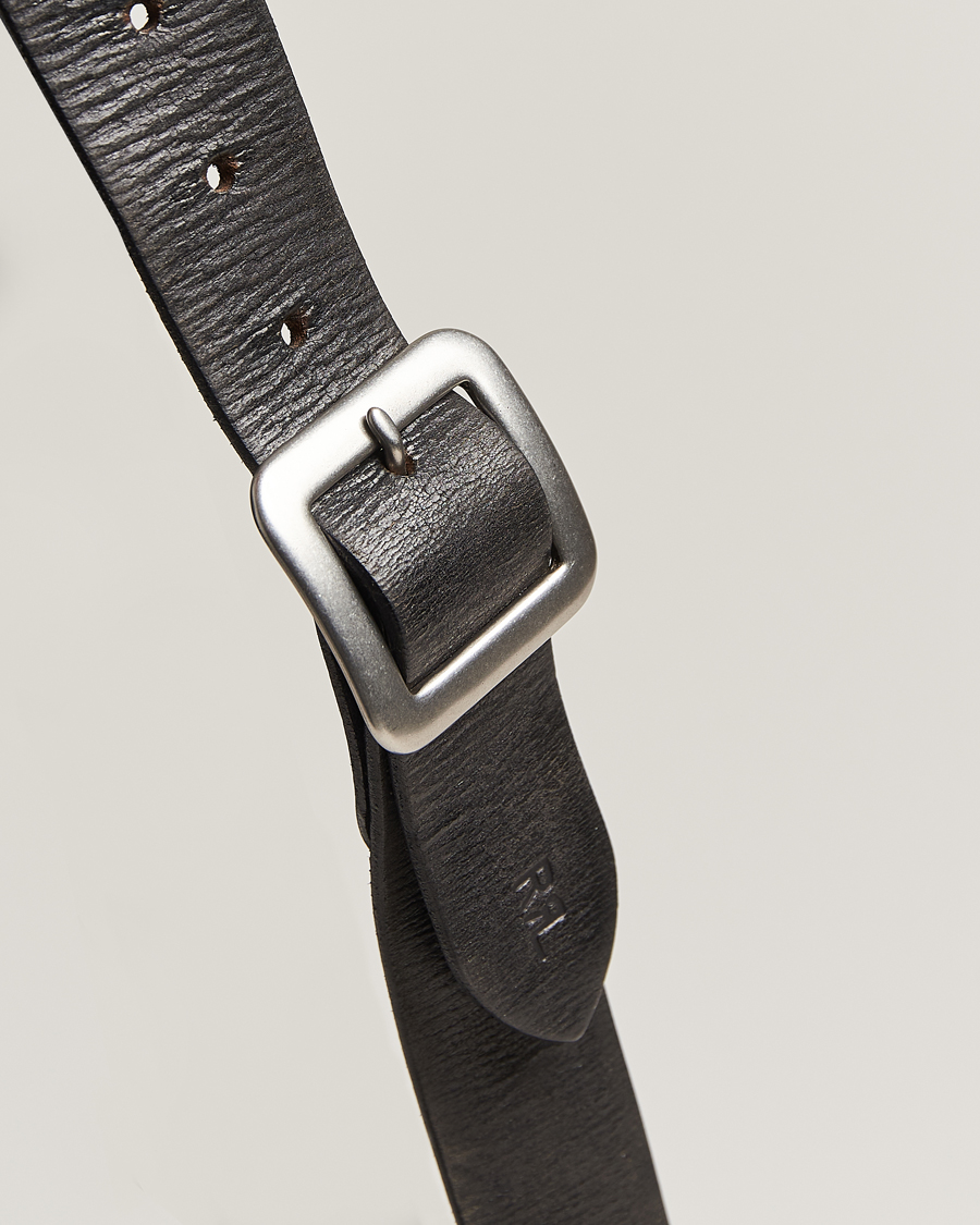 Herre | RRL Tumbled Leather Belt Vintage Black | RRL | Tumbled Leather Belt Vintage Black