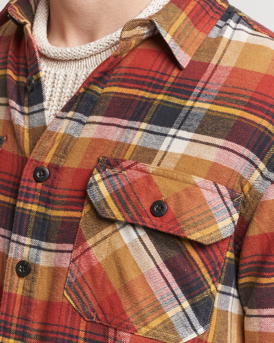 Herre | Skjorter | Pendleton | Burnside Flannel Shirt Tan/Red Plaid