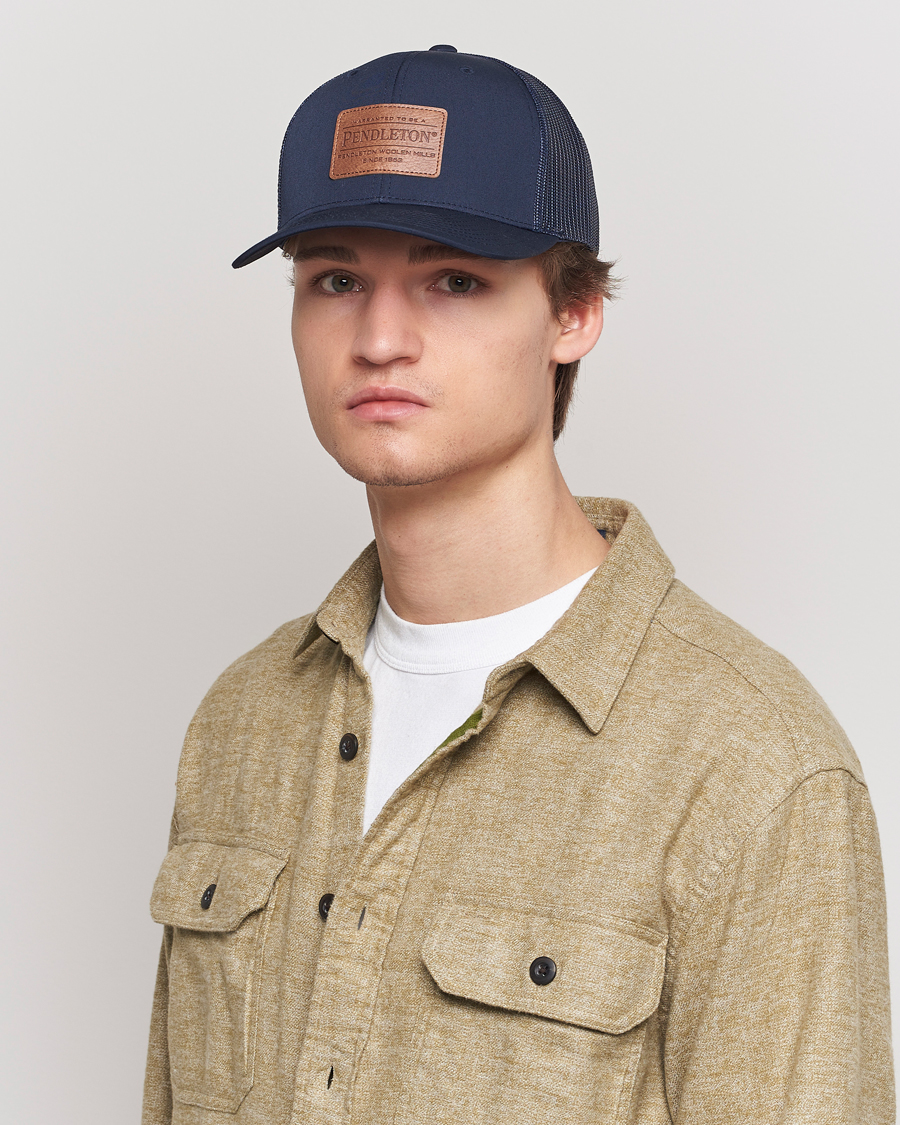 Herre |  | Pendleton | Burnished Patch Trucker Cap Navy