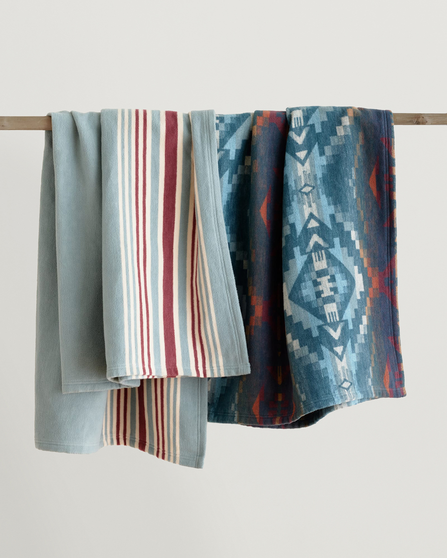 Herre | Pendleton Blanket Set 2-Pack Carico/Marine Stripe | Pendleton | Blanket Set 2-Pack Carico/Marine Stripe