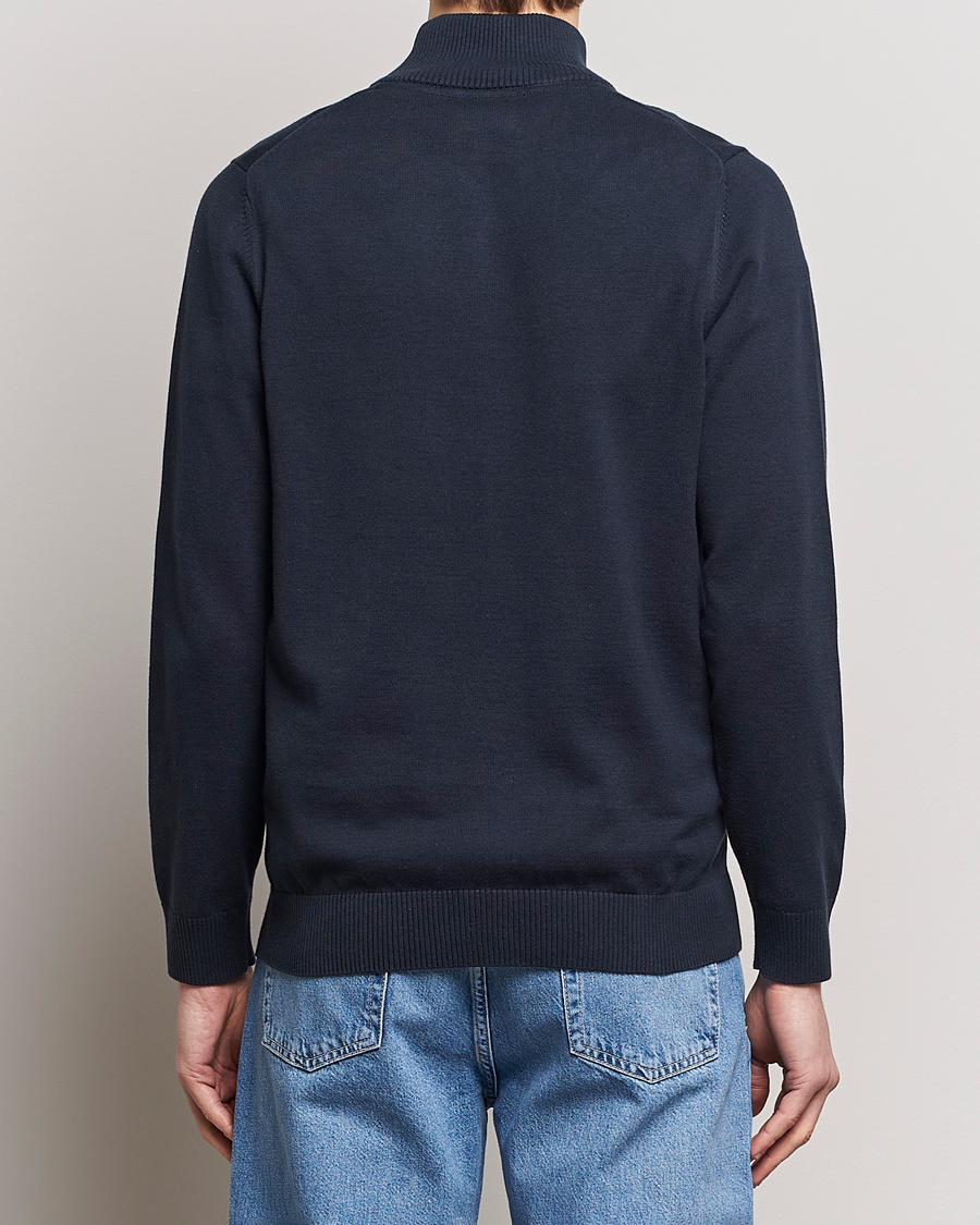 Herre | Trøjer | Lyle & Scott | Cotton Knitted Half Zip Dark Navy