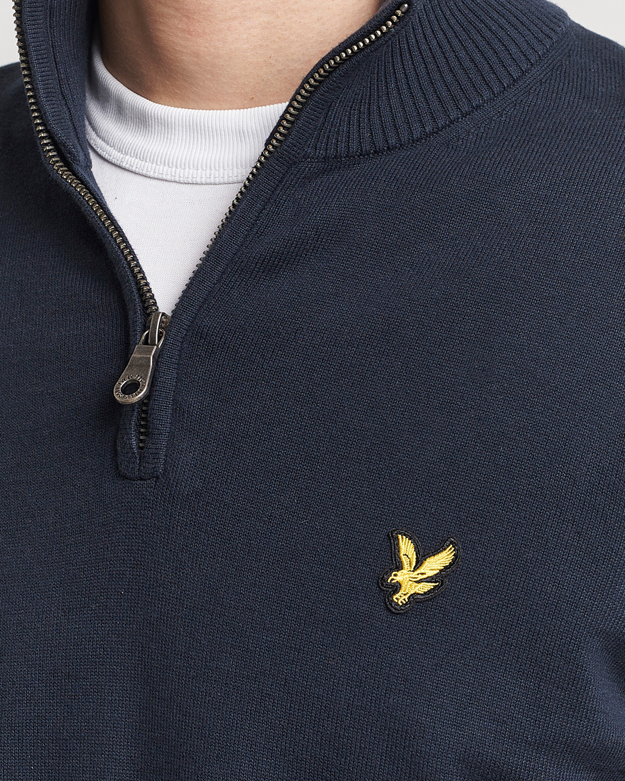 Herre | Trøjer | Lyle & Scott | Cotton Knitted Half Zip Dark Navy