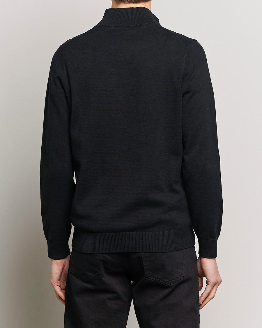 Herre | Trøjer | Lyle & Scott | Cotton Knitted Half Zip Jet Black