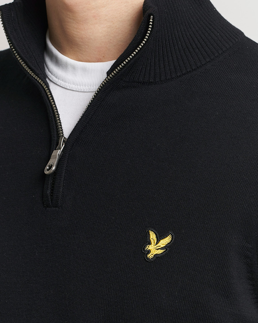 Herre | Trøjer | Lyle & Scott | Cotton Knitted Half Zip Jet Black