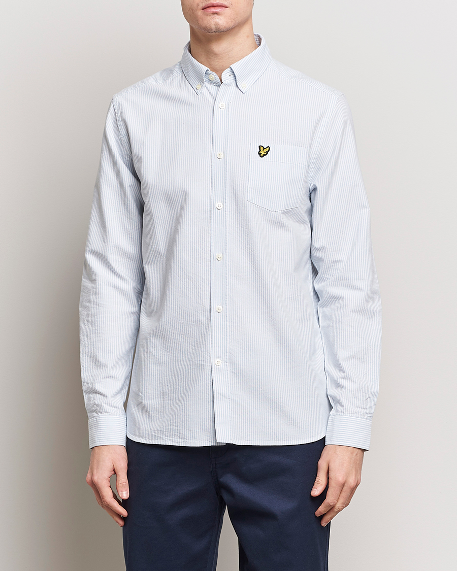 Herre | Casual | Lyle & Scott | Lightweight Oxford Striped Shirt Blue/White