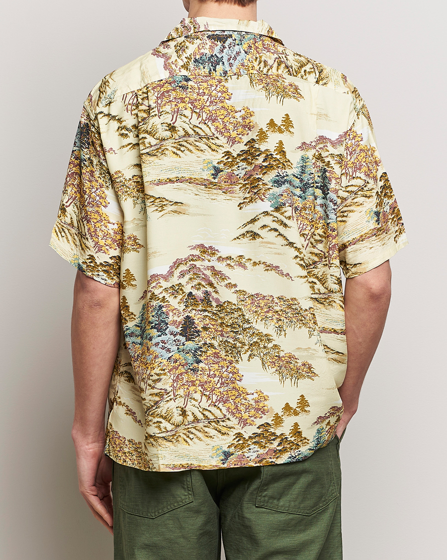 Herre | Skjorter | orSlow | Printed Rayon Camp Shirt Yellow