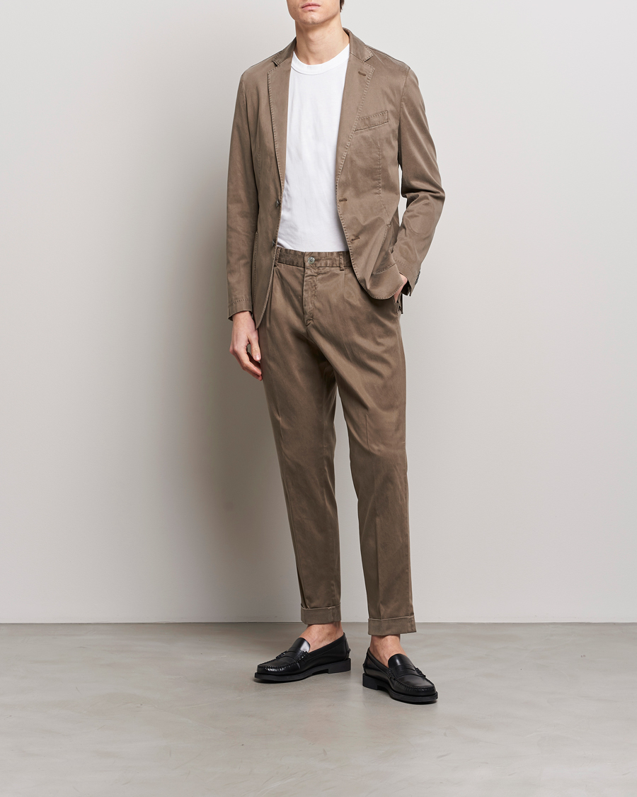 Herre | Business & Beyond | BOSS BLACK | Hanry Cotton Suit Open Brown