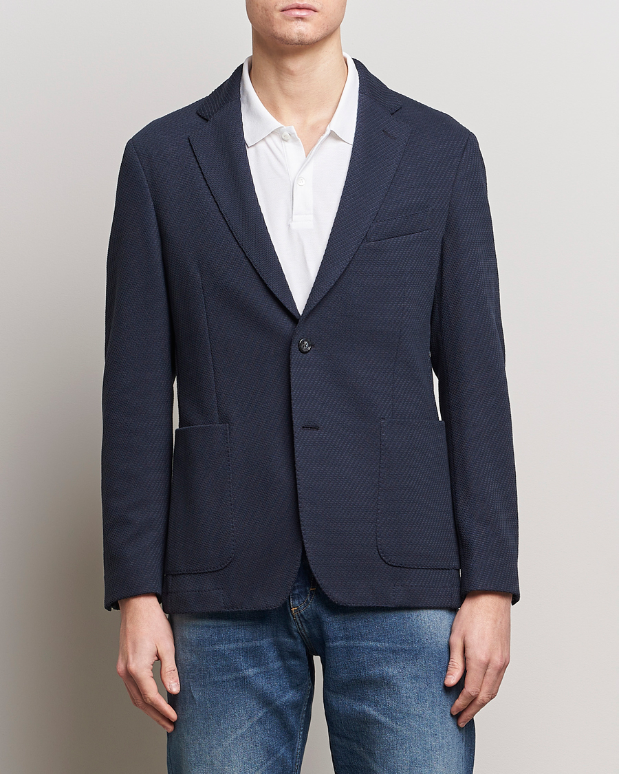 Herre | Tøj | BOSS BLACK | Hanry Structured Jersey Blazer Dark Blue