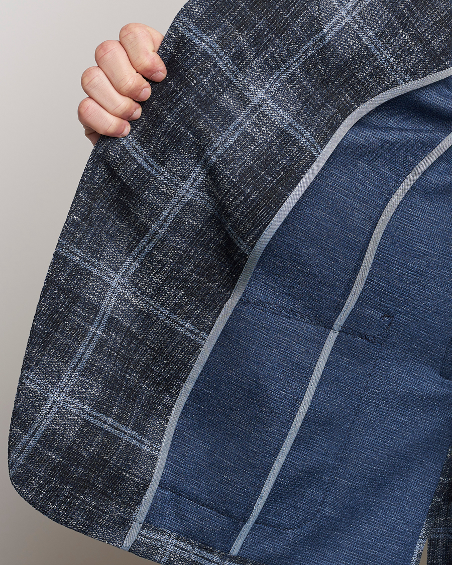 Herre | Blazere & jakker | BOSS BLACK | Hanry Checked Jersey Blazer Dark Blue