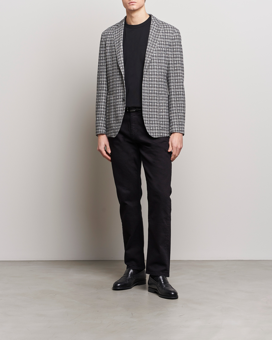 Herre | Blazere & jakker | BOSS BLACK | Hanry Checked Jersey Blazer Silver