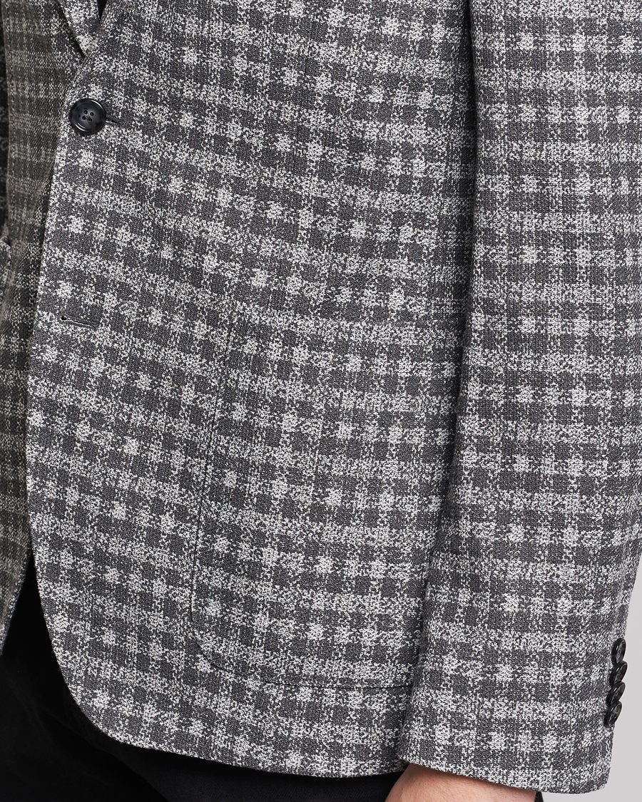 Herre | Blazere & jakker | BOSS BLACK | Hanry Checked Jersey Blazer Silver