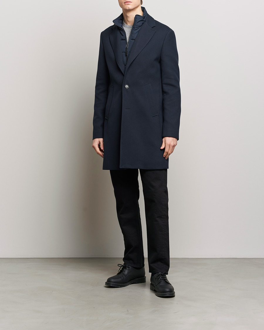 Herre | Formelle jakker | BOSS BLACK | Hyde Cotton Coat Dark Blue