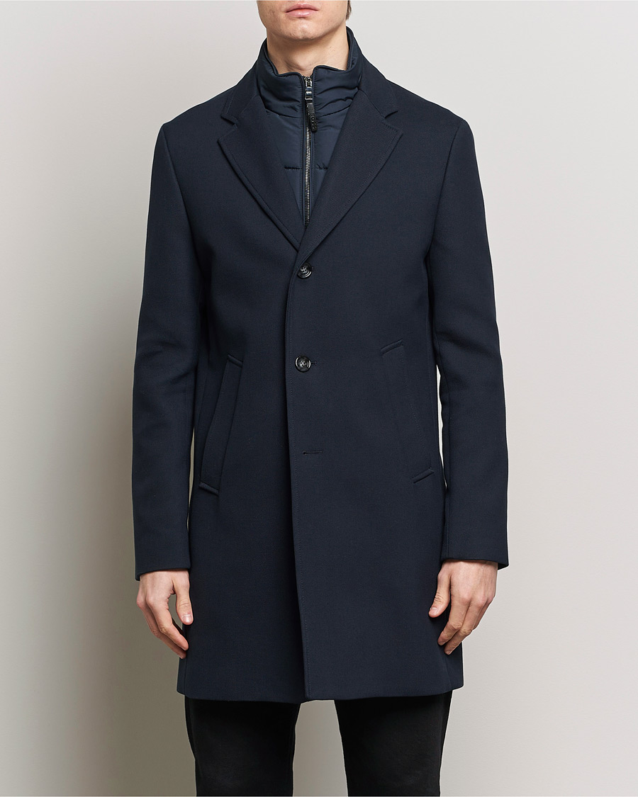 Herre | Forårsjakker | BOSS BLACK | Hyde Cotton Coat Dark Blue