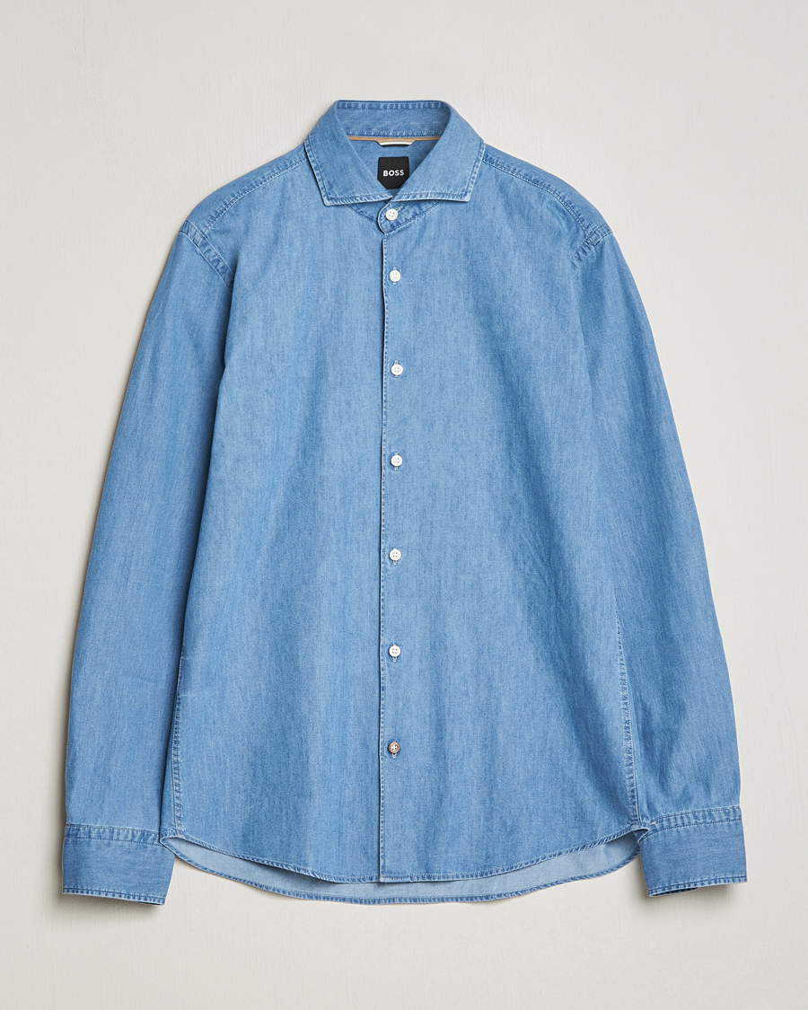 Herre | Skjorter | BOSS BLACK | Hal Cotton Shirt Medium Blue