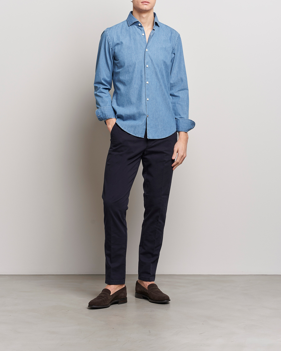 Herre | Skjorter | BOSS BLACK | Hal Cotton Shirt Medium Blue