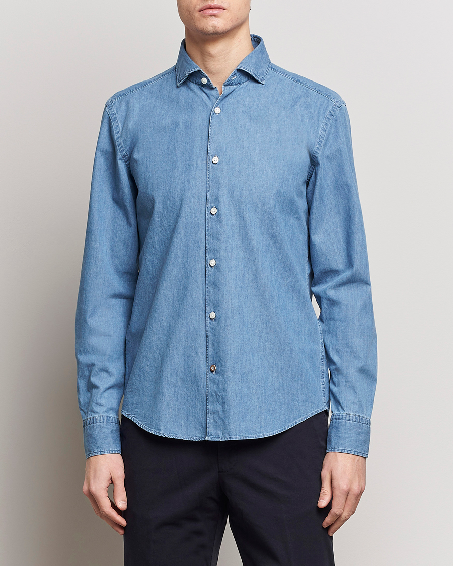 Herre | Tøj | BOSS BLACK | Hal Cotton Shirt Medium Blue