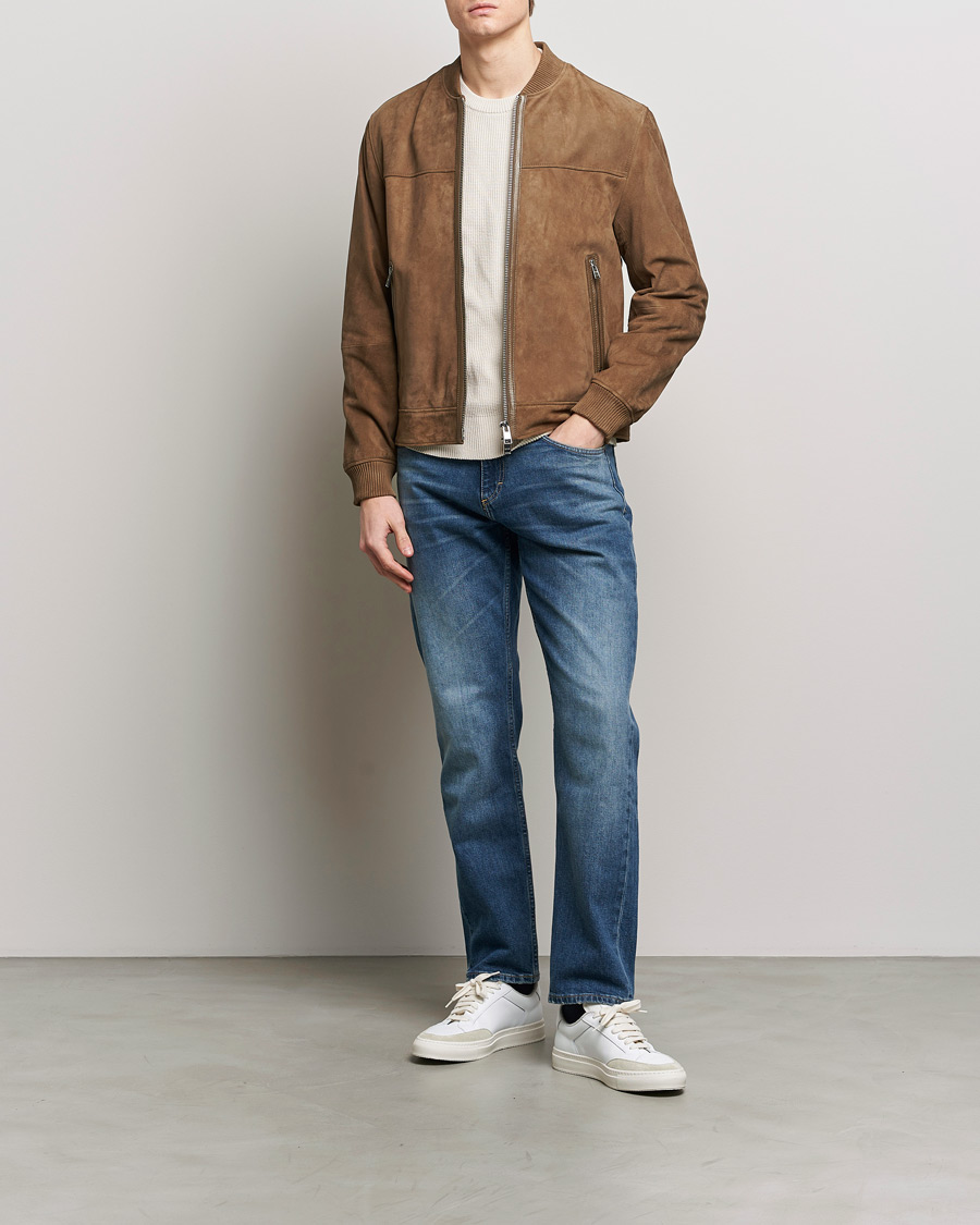 Herre | Jakker | BOSS BLACK | Malbano Leather Jacket Open Brown