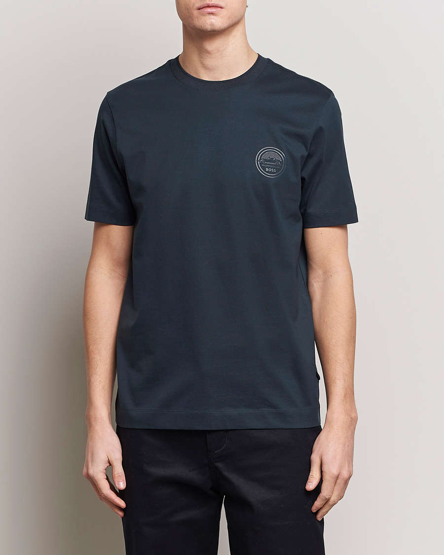 Herre | T-Shirts | BOSS BLACK | Porsche Thompson T-Shirt Dark Blue
