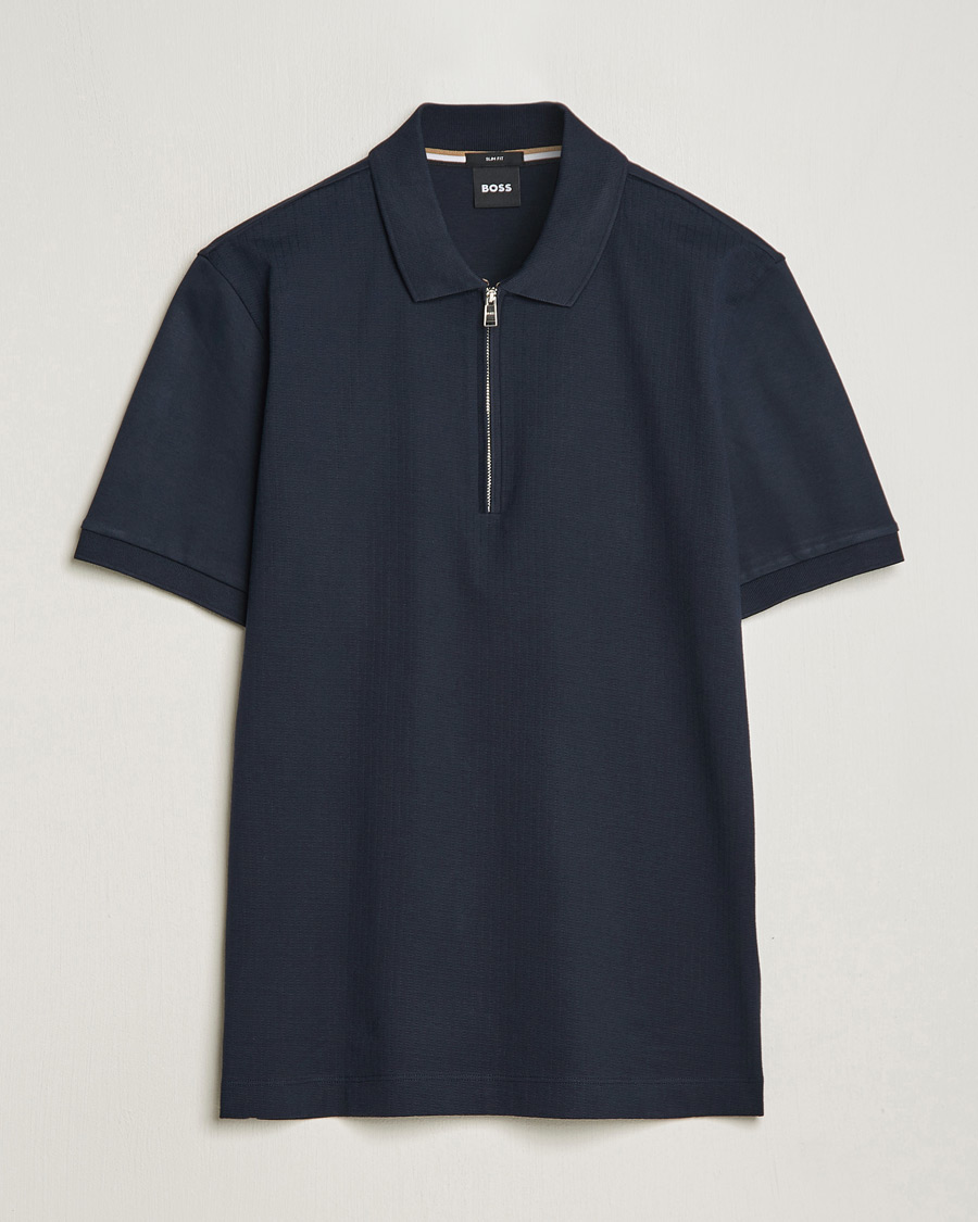 Herre | Polotrøjer | BOSS BLACK | Polston Half-Zip Piké Dark Blue